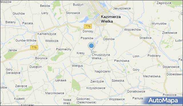 mapa Chruszczyna Wielka, Chruszczyna Wielka na mapie Targeo